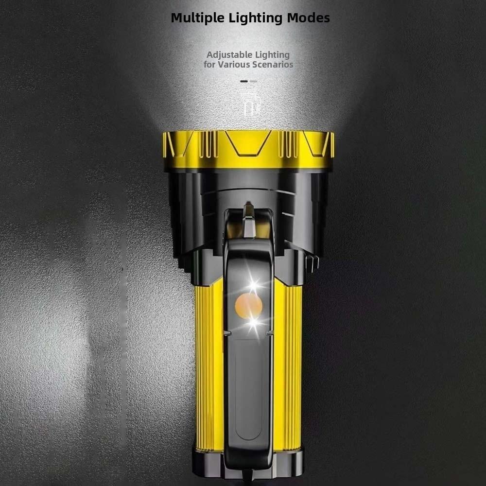 Dimmable Camping Searchlight with Side Lights Powerful Handheld Lantern Handheld Spotlight  Hiking
