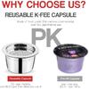 Refillable Stainless Steel Verismo K FEE CBTL Coffee Capsule, Reusable Coffee Filter Compatible for K Fee Verismo, Verismo Coffee Capsule Pods+Tamper