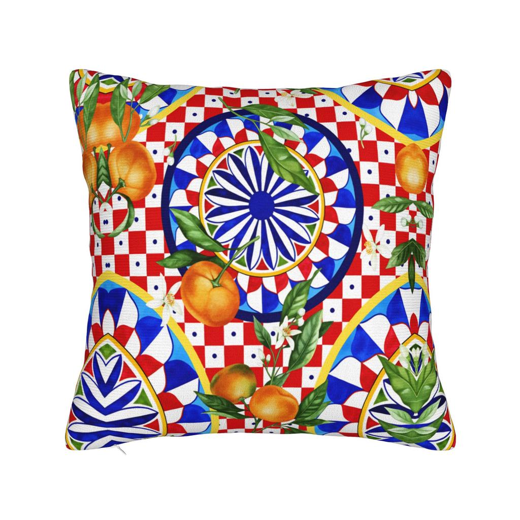 Yellow Lemon Pattern Pillow Case Vintage Pillow Cover Comfy Pillowcases For Living Room Bed Chair