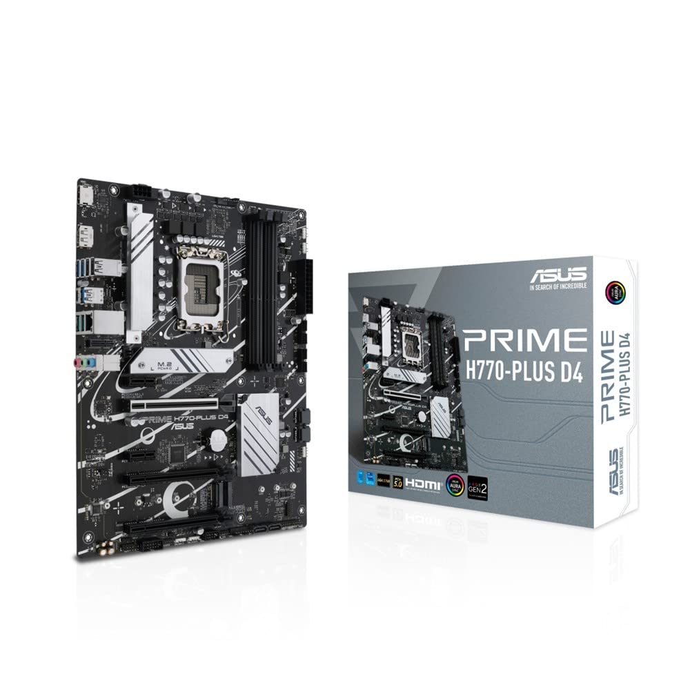 

ASUS INTEL PRIME H770-PLUS D4 ATX Motherboard with 13th and 12th Generation LGA1700 PCI Express ...