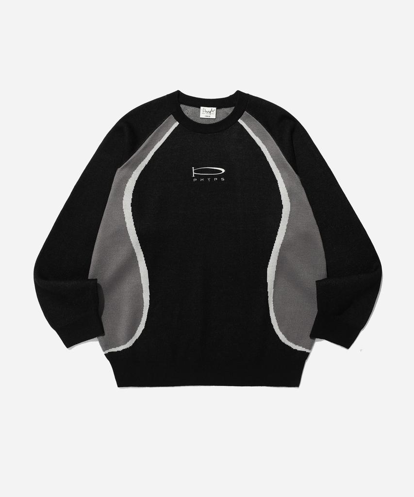 PHYSICAL DEPARTMENT Color Block Knit Black