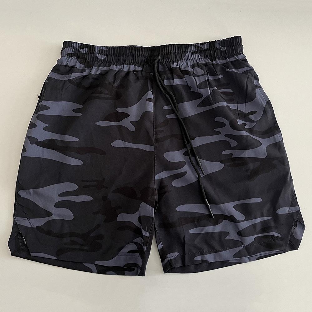 Men's Quick-Dry Woven Running Shorts - Solid Color Fitness & Casual American Five-Point Pants