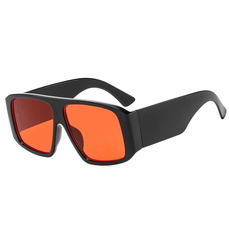 New Fashion Square Sunglasses Women Clear Gradient Shades UV400 Retro Men Wide Legs Trending Punk Sun Glasses