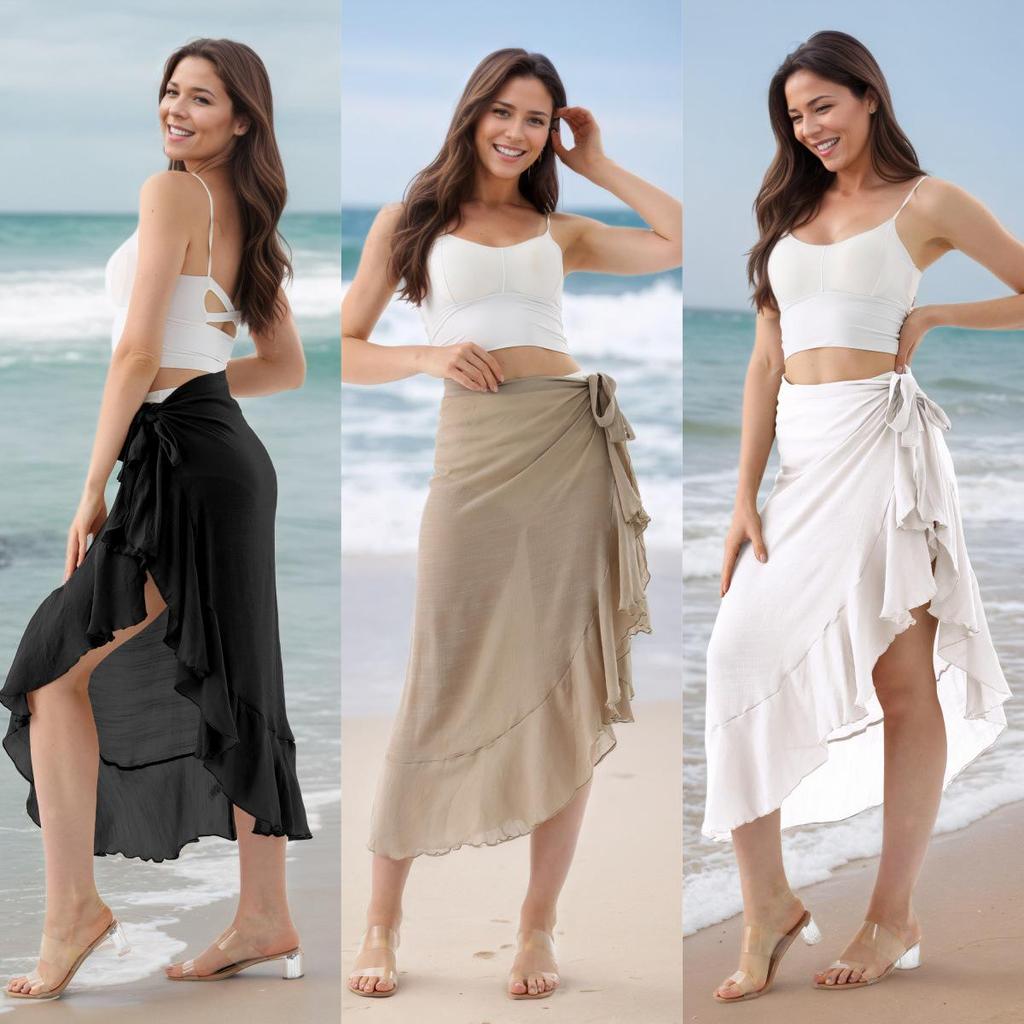 Multifunctional Beach Towel Sarong Shawl with Sun Protection