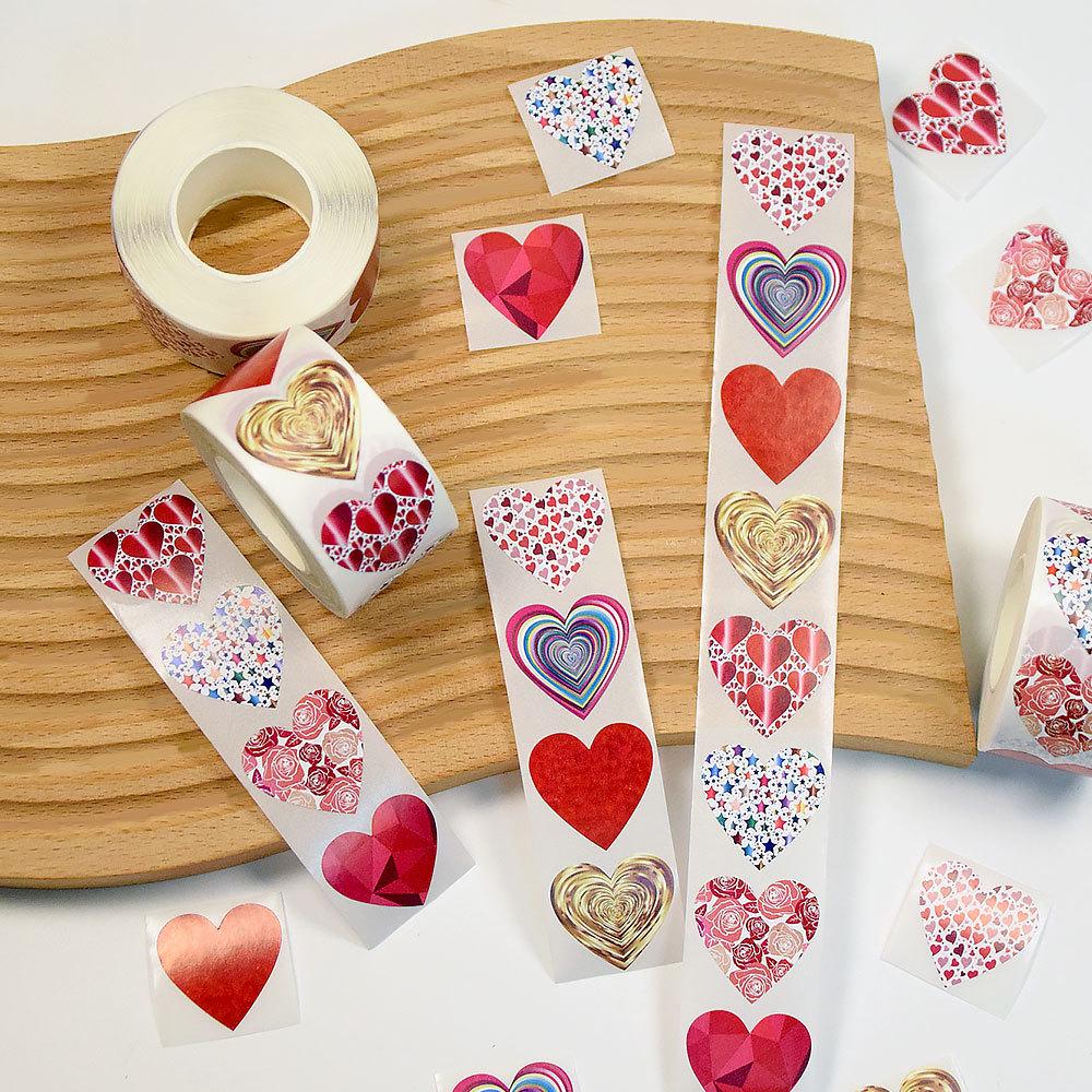 Red Heart Star Thank You Self-Adhesive Stickers - Handmade Wedding & Birthday Decoration Labels