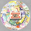 51PCS Motivational Smile Stickers: Positive English Sentences, Waterproof, Decorative for Journals and Notebooks