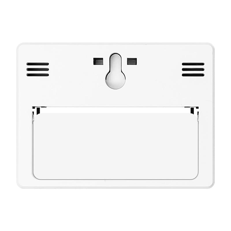 Home Digital Thermo-Hygrometer Ultra-Thin LCD Big Screen Measures Temperature Humidity with Time Clock Display Plastic For Room 2