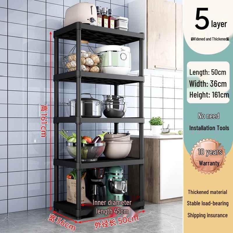 Multi-Layer Kitchen Storage Rack: Microwave & Pot Holder with Shelves