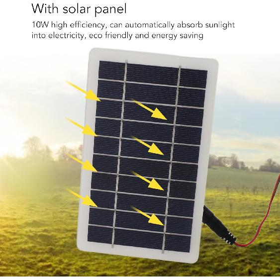 6in Solar Powered Exhaust Fan, ABS Solar Panel Powered Fan Kit, Solar Exhaust Vent Fan Ventilator for Round Pipe for Pet House Chicken Coop RV