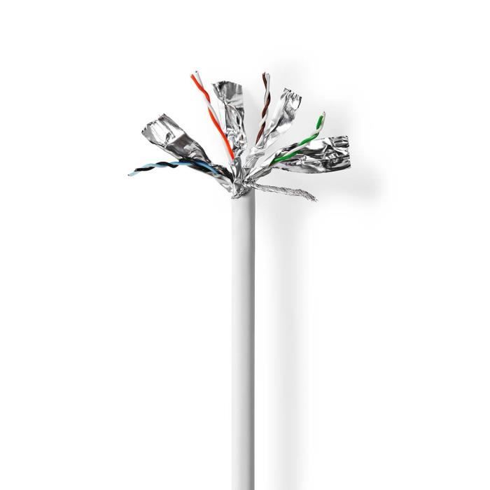 Câble Réseau CAT6 Solide S/FTP 100m - NEDIS - CCBG8524GY100S - PVC Gris