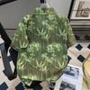Summer Ink Painting Flower Short Sleeve Shirt Men's BF Casual Thin High-Grade Half Sleeve Cuban Collar Ice Silk Shirt