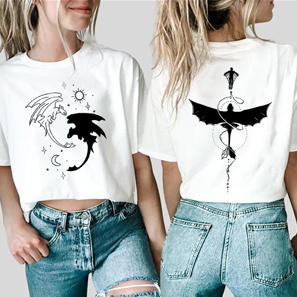 

Two Sided Toothless Dragon Botanical Tshirt Dragon Movie T-Shirt Dragon Graphic Shirt Men Women Short Sleeves Tees Tops M