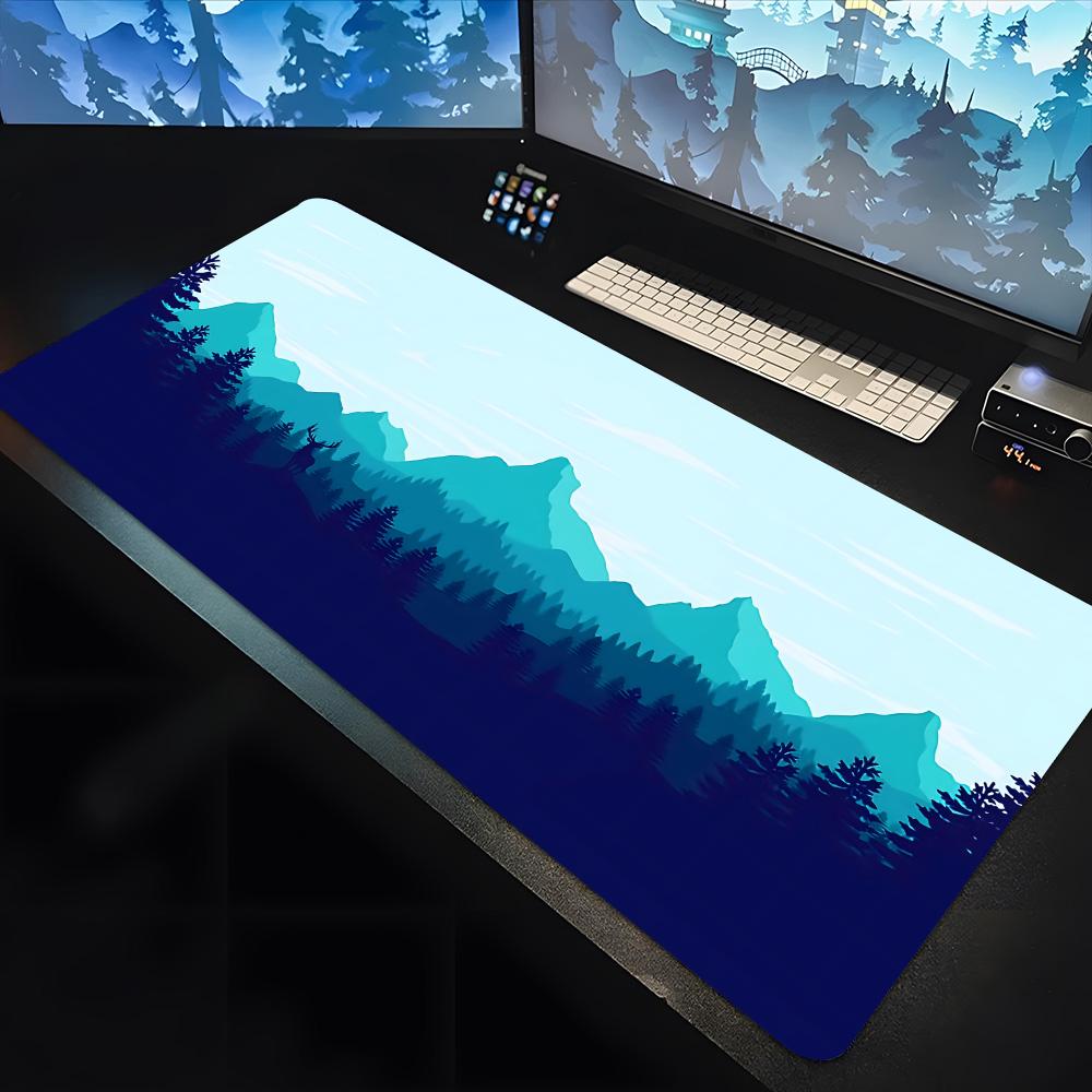 Deep Forest Firewatch Large Keyboard Mouse Desk Pad Non-slip Rubber Gaming Suitable for 28-38 Mouse Pad Laptop Carpet 1200x600