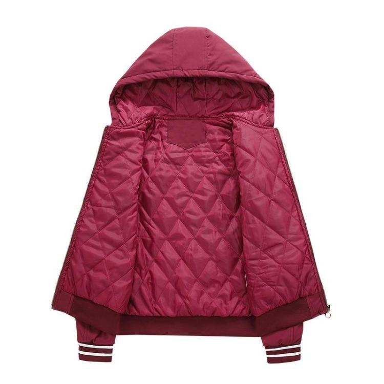 Women's Baseball Jersey Cotton Coat Loose Stand Collar Zipper Flight Jacket Thickened European American Style Autumn Winter Fashion
