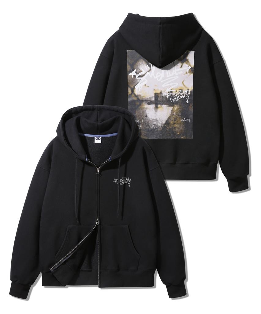 Alvinclo Silence Two-Way Oversized Zip-Up Hoodie Azh304 (2 Colos)