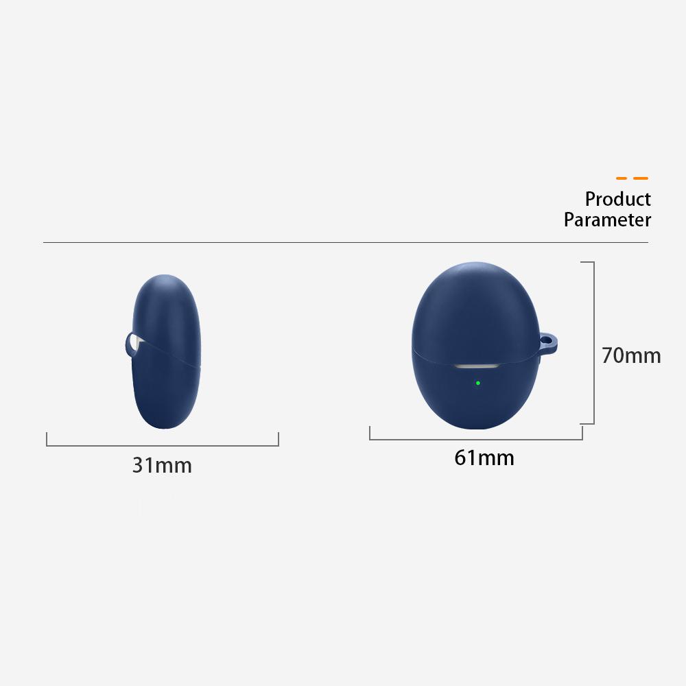 For Huawei FreeBuds 6 Silicone Case Wireless Earphones Protective Cover with Anti-Lost Buckle