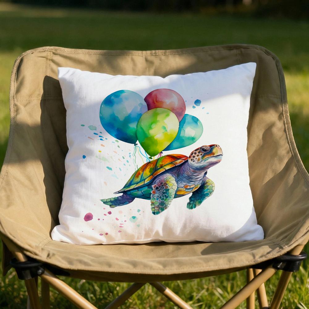 Watercolor Sea Turtle Cushion Cover Soft Reversible  Durable Pillow Cover  MultiScene Use for Home  Car Daily Comfort