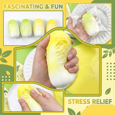 Simulation Cabbage Slow Rebound Squeeze Toy Soft Stress Relief Decompression Toy for Office Home School Use Decoration