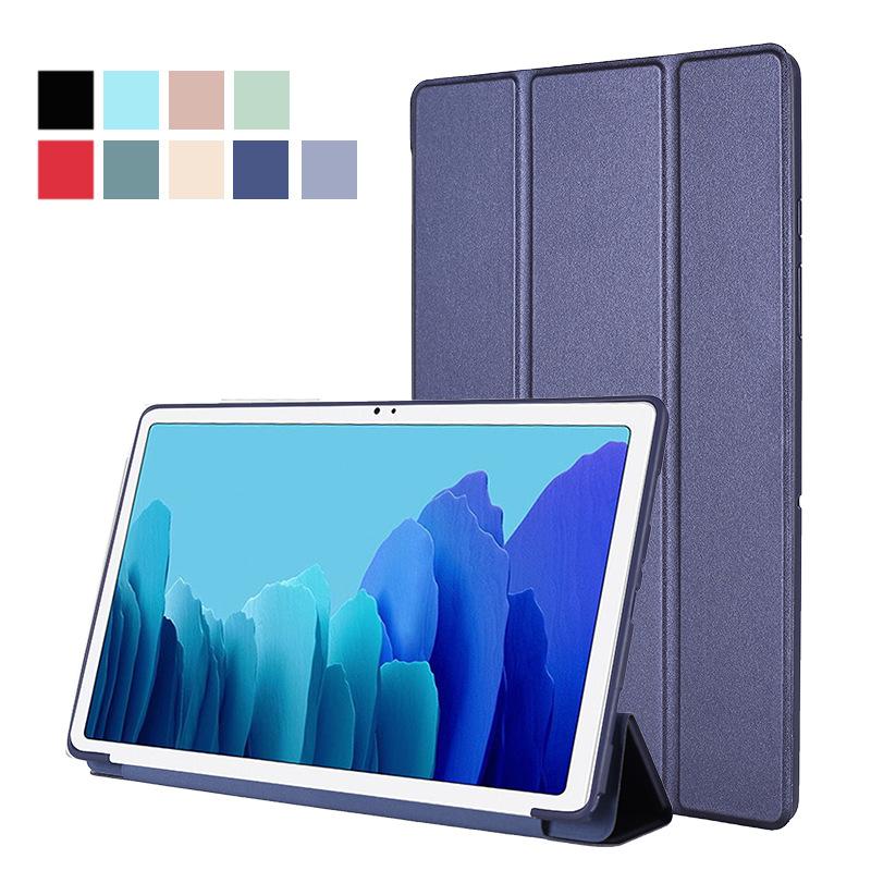 For Galaxy Tab A7 Magnetic Protective Case 10.4inch Leather Case T500 Tri-Fold T505 Sleep Mode TPU Soft