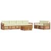 Outdoor Sofa Set with Cushions 7 Pcs Natural and Cream