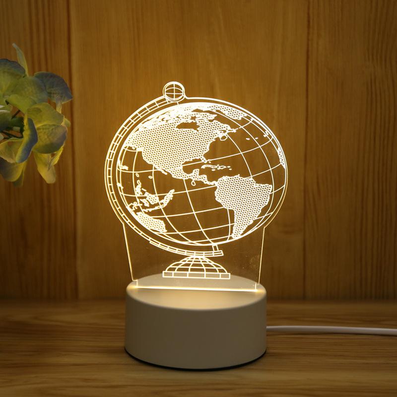 USB 3D LED Nachtlicht Tischlampe für Zuhause Schlafzimmer Dekor warmes Licht