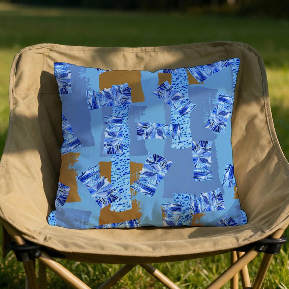 Colorful Patchwork Pattern Cushion Cover Soft Reversible  Durable Pillow Cover  MultiScene Use for Home  Car Daily Comfort