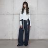 LALAFOX Waist String Cotton Pants Navy Br4Wp001