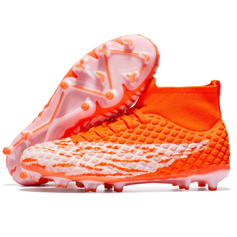2025 new football shoes men's high-top students TF broken nails AG long nails adult breathable training shoes women's non-slip