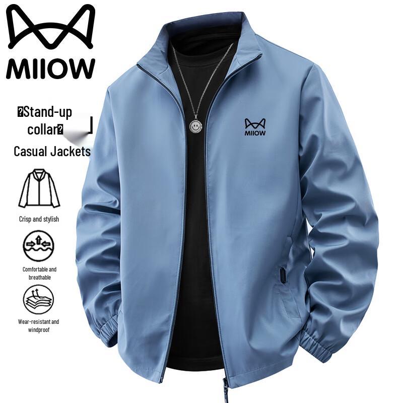 

Men s Business Casual Stand Collar Jacket XL