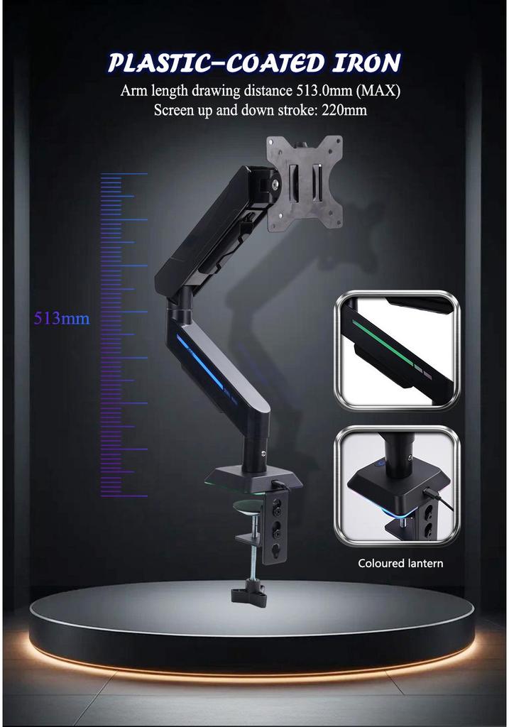 Rotating Mechanical Monitor Stand with Adjustable Arm for Secondary Display
