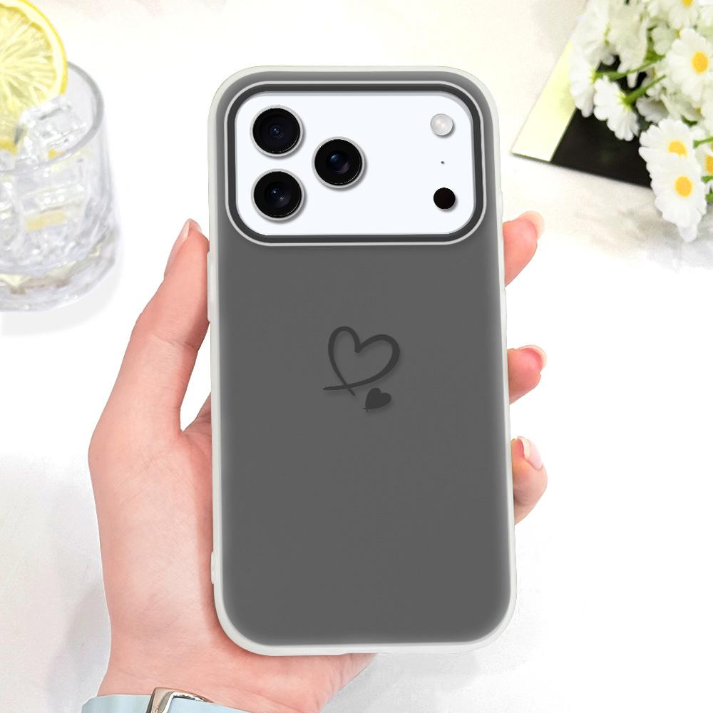 Simple Love Heart Phone Case For IPhone 17 17E Air 16 16E 15 Plus Pro Max Candy Colored Cover