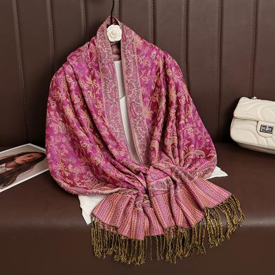 Luxusní značka Cashmere Women Šátek Potištěný Zimní Teplý Šátek a Zábaly Pashmina Bandana Dlouhý Jacquard Paisley Žena Foulard