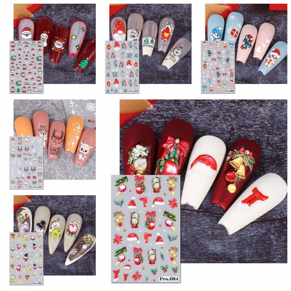 

DIY Nail Charms Christmas Nail Decals Nail Art Decoration Christmas Nail Stickers Colorful Girls
