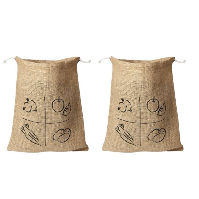 2 sacs en jute 35 x 30 cm