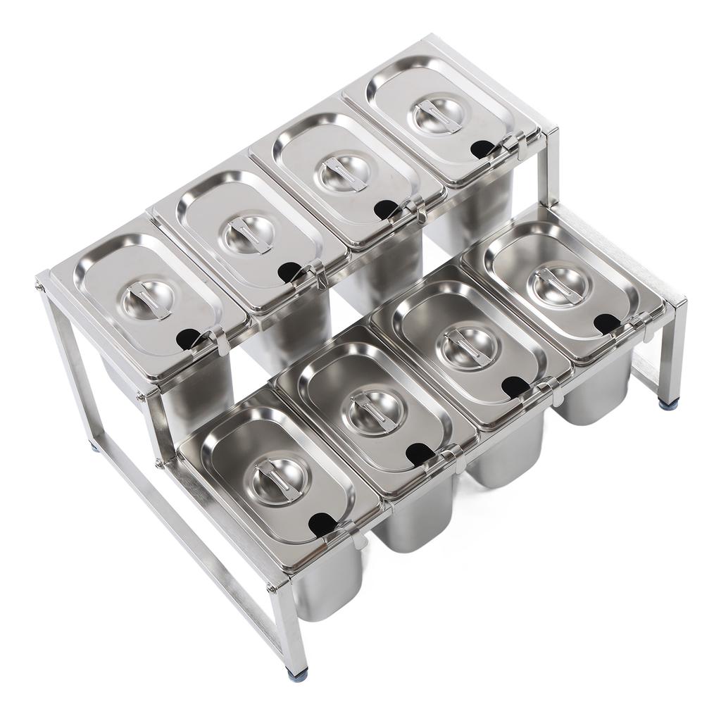 Telescopic Condiment Dispenser Dual Layers Stainless Steel Jam Pot Rack for Milk T Shop Household