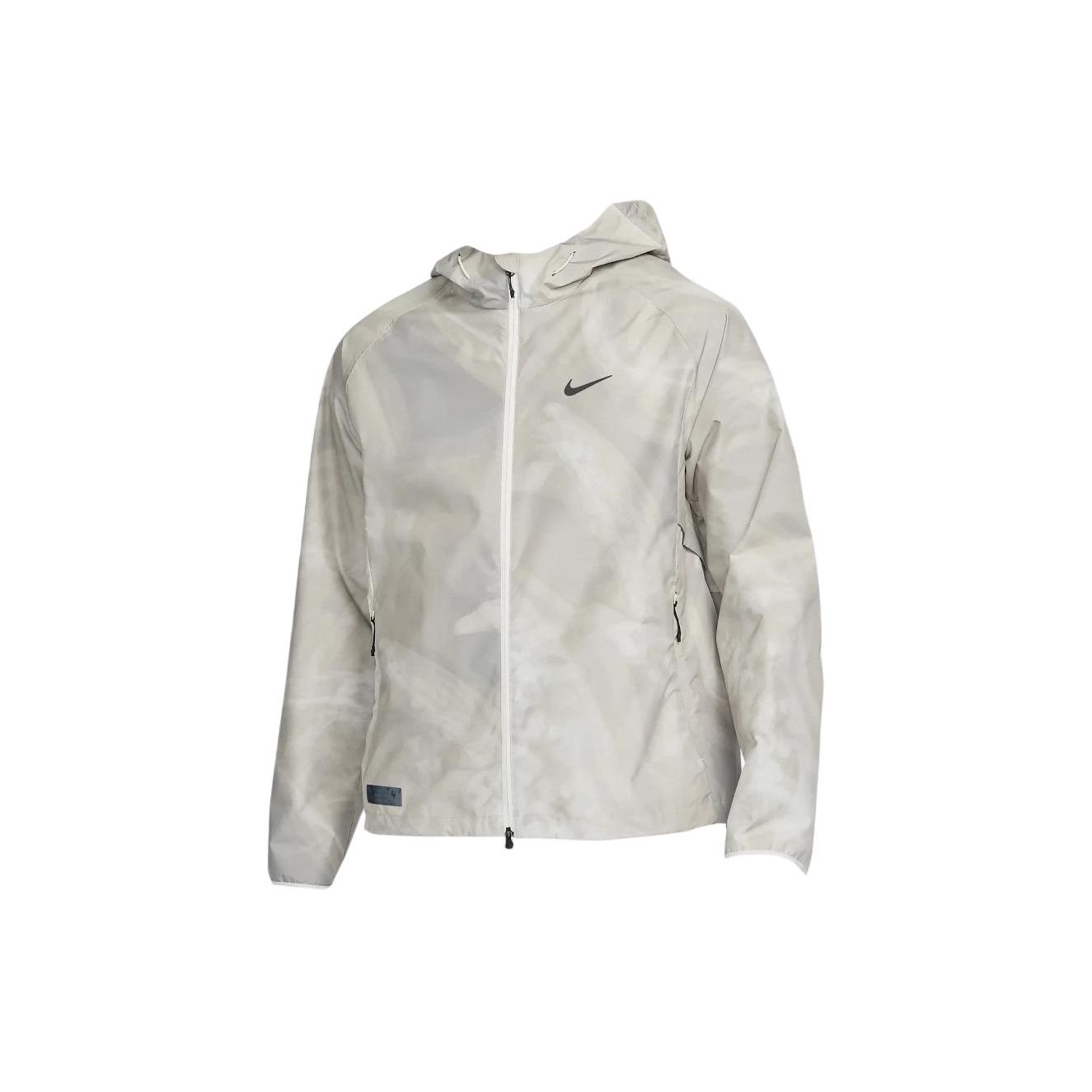 

Nike Logo Print Zip-Up Hoodie Jacket Men jackets Gray White FB8550-030 XL