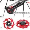 Lightweight 11T Mountain Bike   Rr Derailleur Pulley   Wheel (Black Red)