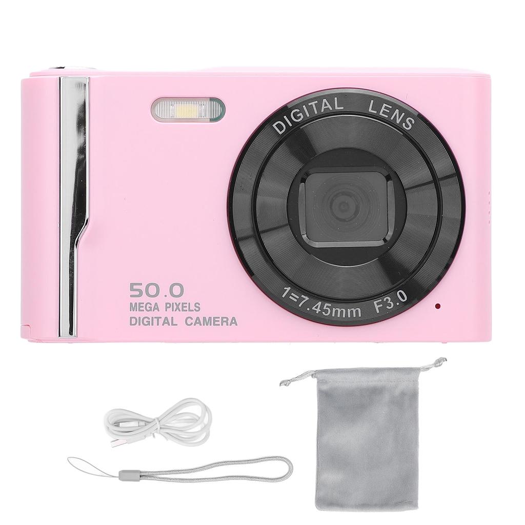 4K 50MP Digital Camera HD 16x Digital Zoom 2.8 Inch LCD Screen Anti Shake Autofocus Retro Compact Small Camera with