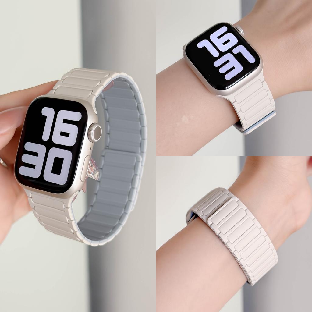 Strap for Apple Watch 10 Band 44mm 40mm 49mm 45mm 41mm 46mm Magnetic Silicone Loop Bracelet iWatch Series 11 9 8 7 6 Se Ultra2 3