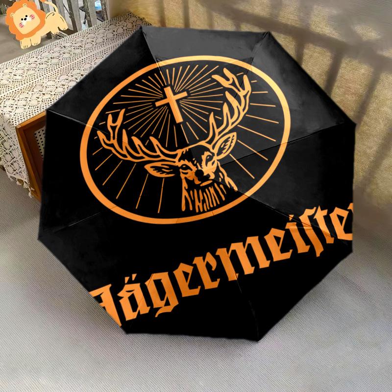 Jägermeister Emblem Glow Folding Umbrella Durable Suitable for All Seasons Outdoor Umbrella Travel