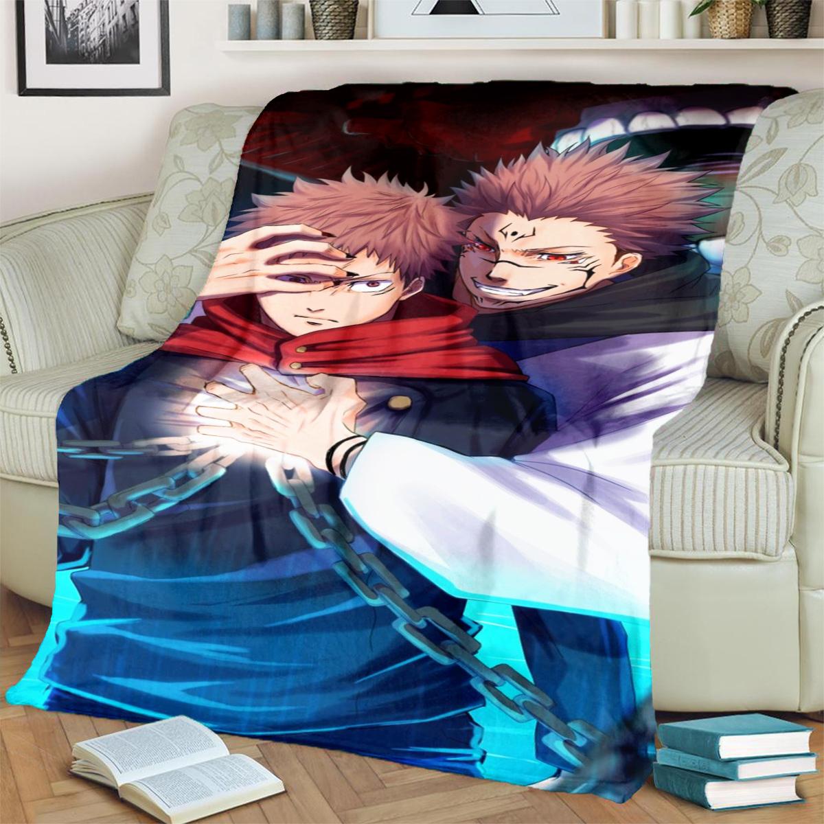 

Jujutsu Kaisen Flannel Blanket Comfortable Warm for Bedrooms, Sofas, Beds, Chairs, Picnics, Travel 75x90cm