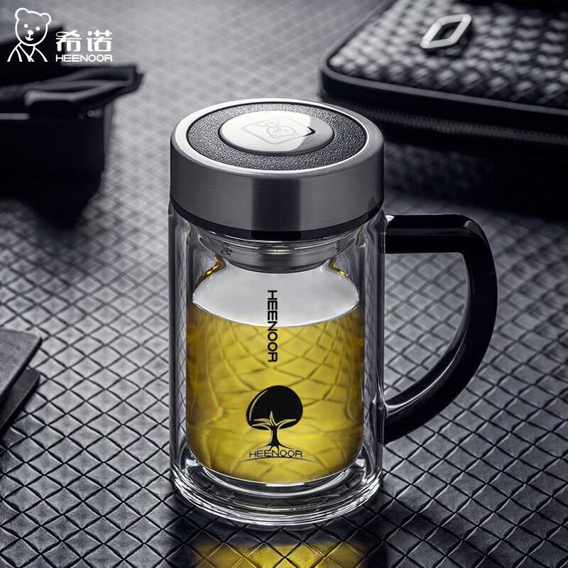 Heenoor XN-6721 Double-Layer Glass Tea Cup with Filter & Handle