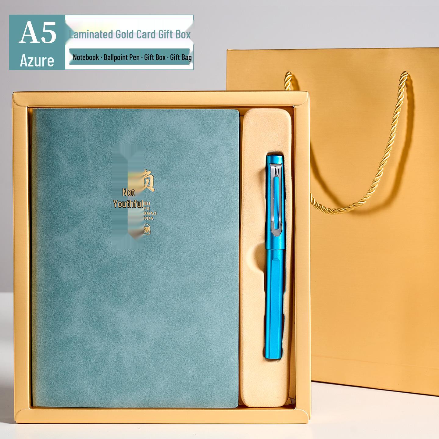 Customizable A5 Notebook Gift Set with Logo, USB Drive, and Thick National Trend Design
