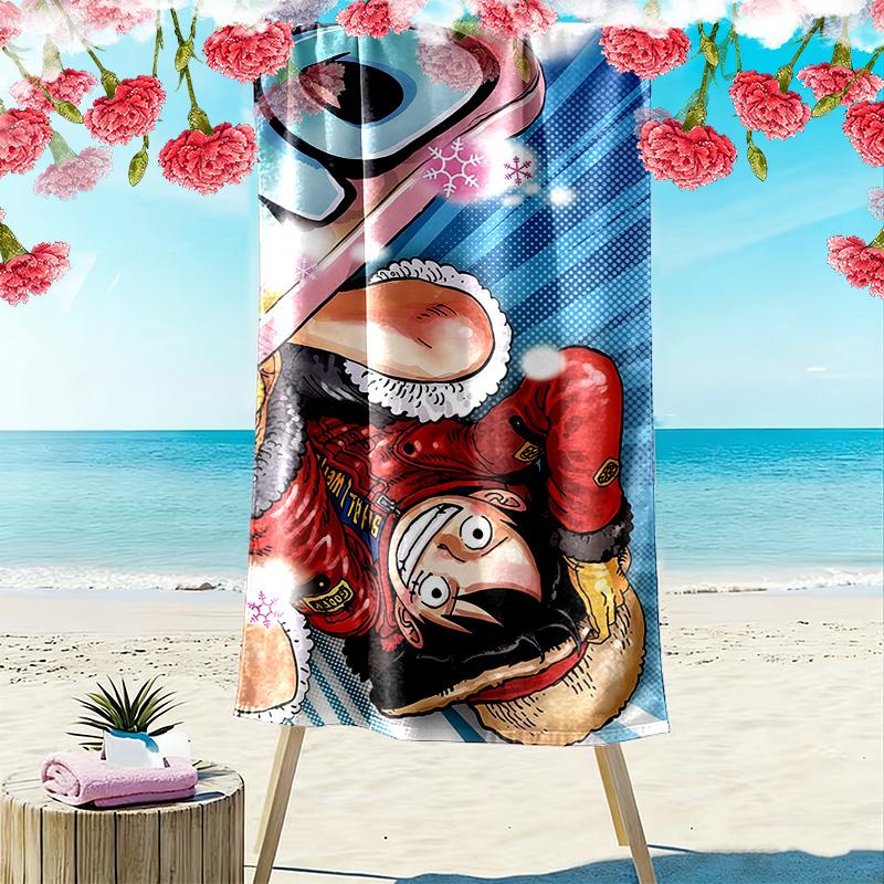 One Piece2 Print Beach Towel, Large Soft Quick Dry Towel for Beach Camping Swimming