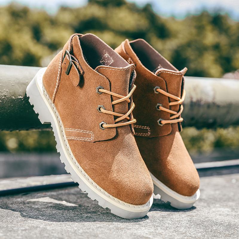 Britské retro módní šněrovací martensky pánské boty kožené krátké boty pracovní boty voděodolné ležérní pánské boty vojenské boty