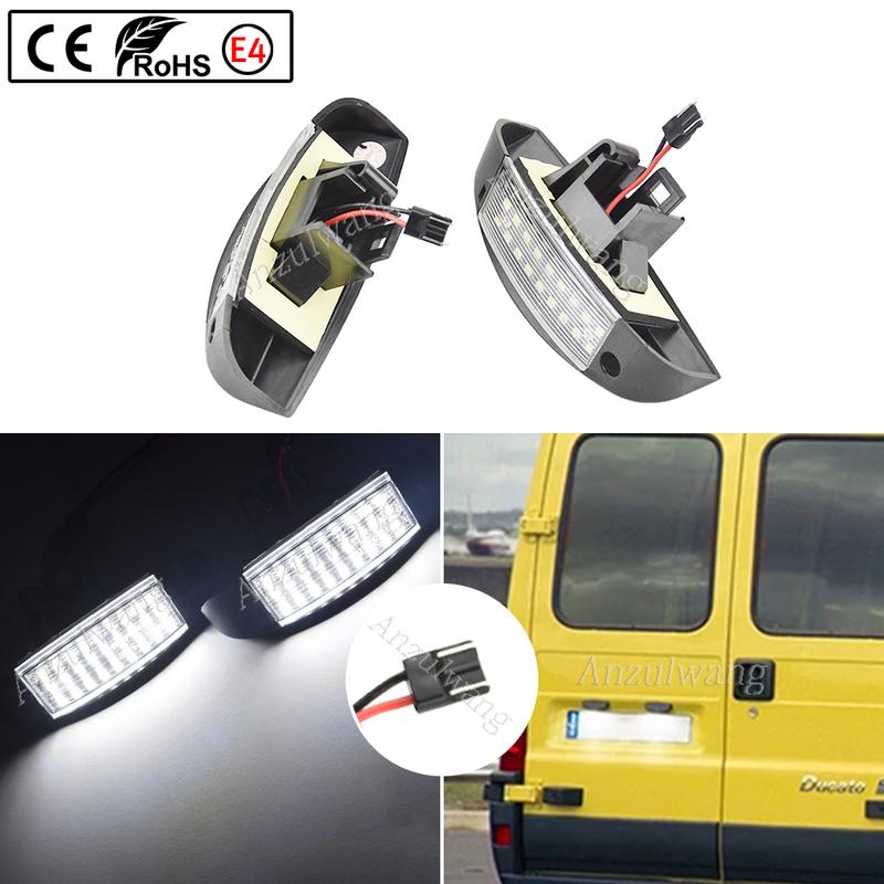 2PCS LED License Number Plate Light For Citroen Jumpy Jumper Peugeot Boxer OEM part 1303499808 For Fiat Ducato 1994-2006