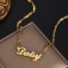 Atoztide Personalized Custom Name Necklaces Heart Wave Chain for Women Stainless Steel Collares Pendant Birthday Jewelry Gift
