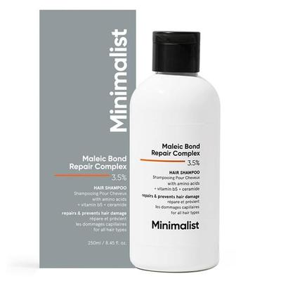 Minimalist Bond Repair Shampoo For Damaged, Dry & Frizzy Hair, Maleic Bond Repair Complex 3.5% With Patented Technology, Sulphate