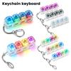 2/4Pcs Keyboard Fidget Toy Adults Fidget Keyboard Clicker Toys with LED Light Keychain Stress Relief for Anxiety Decompression