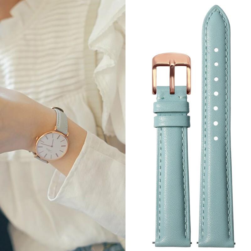 Quick Release Soft Cowhide Watchband for Casio Citizen Fossil Plain Watch Strap DW 12mm 14mm 16mm 18mm 20mm Ladies Bracelet pink